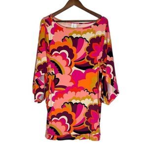 Trina Turk Fan Faire Boatneck Tunic Swim Coverup Dress